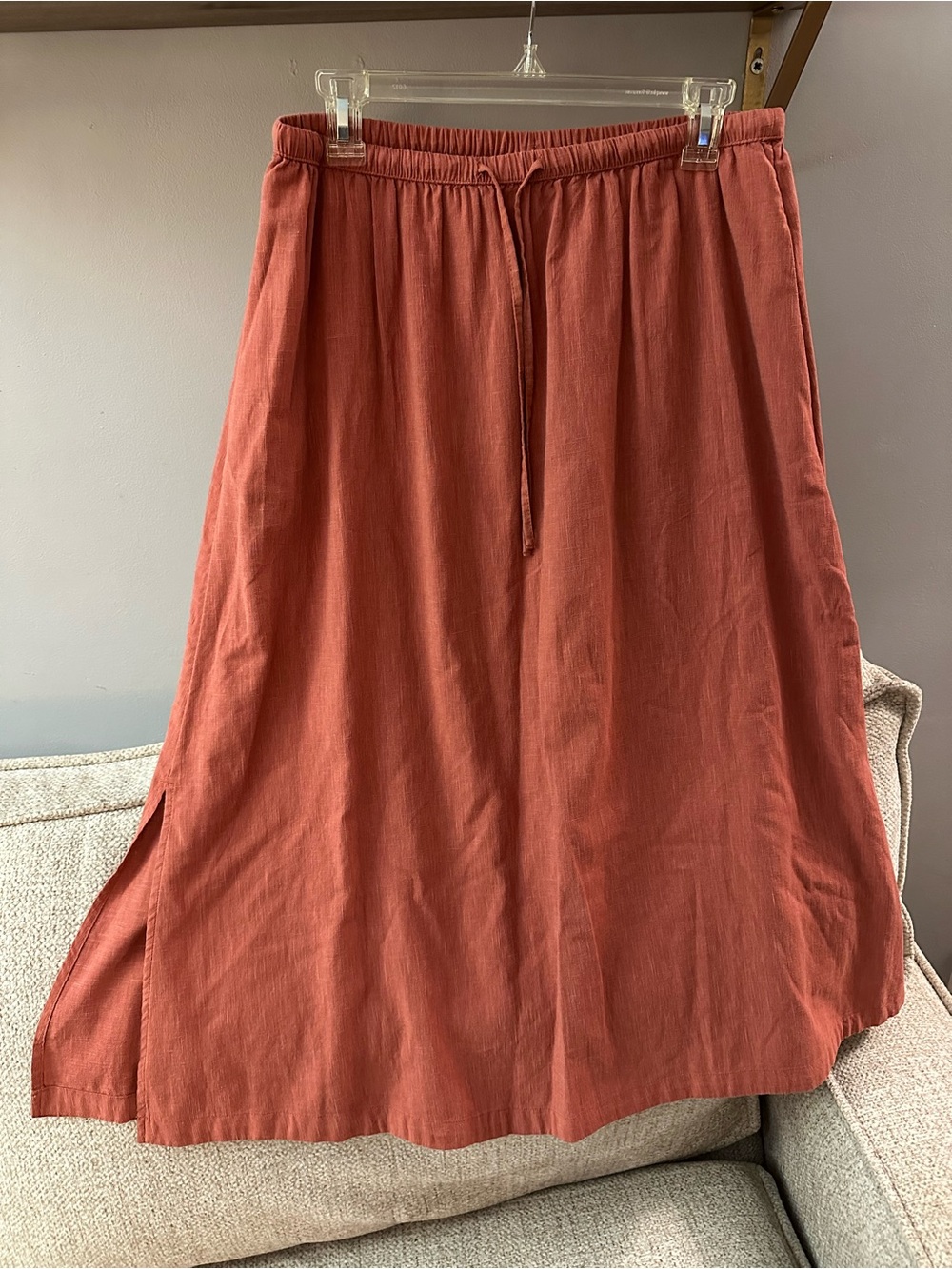 Universal Thread Rust Midi Drawstring A-Line Skirt